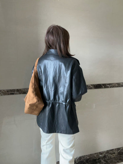 10C201 配色橫條針織外套