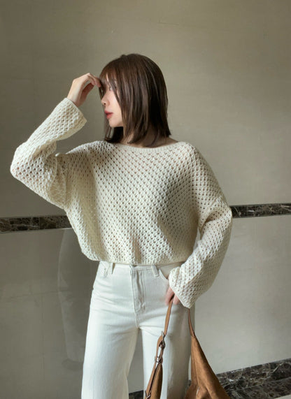 10D117 洞洞長袖針織衫