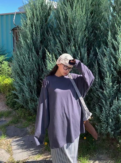 ST4523 圓領寬版素T