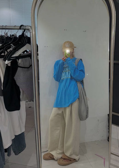 ST4524 黃框字母寬版水洗T