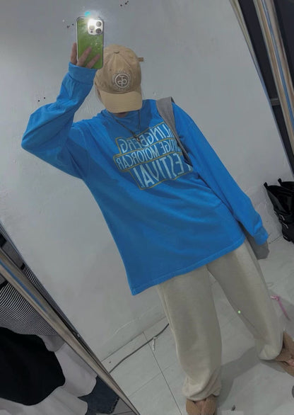 ST4524 黃框字母寬版水洗T