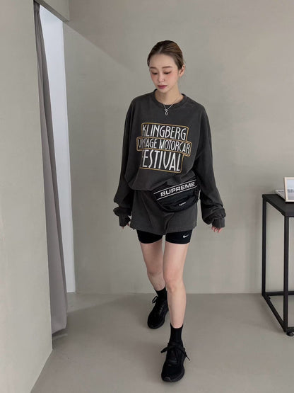 ST4524 黃框字母寬版水洗T