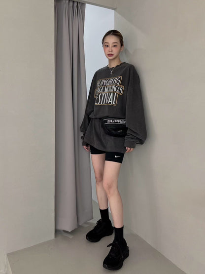 ST4524 黃框字母寬版水洗T