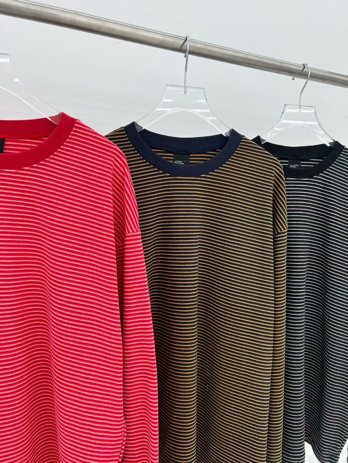 ST4521 圓領橫條寬版棉T