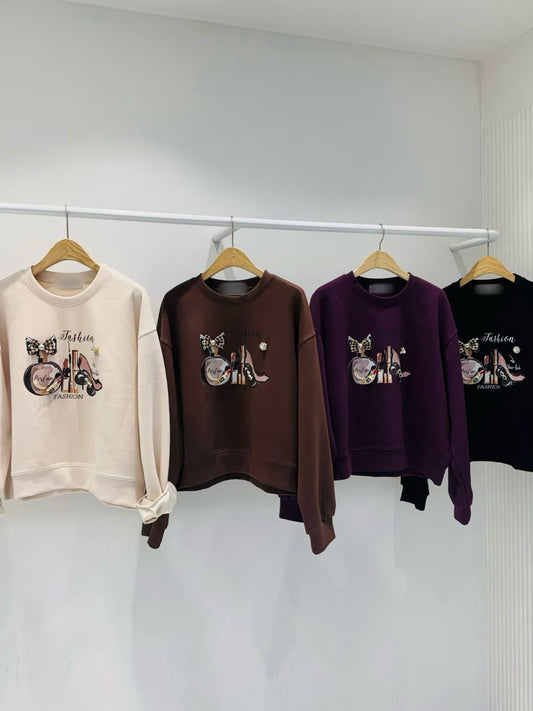 12B111 香水高跟鞋合版衛衣