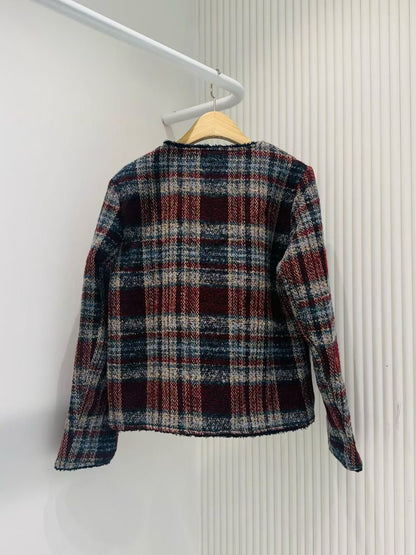 12B108 軟呢格紋小香外套