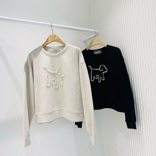 12B117 珍珠狗狗合版衛衣