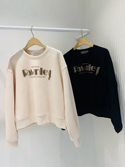 12B118 串珠字母合版衛衣