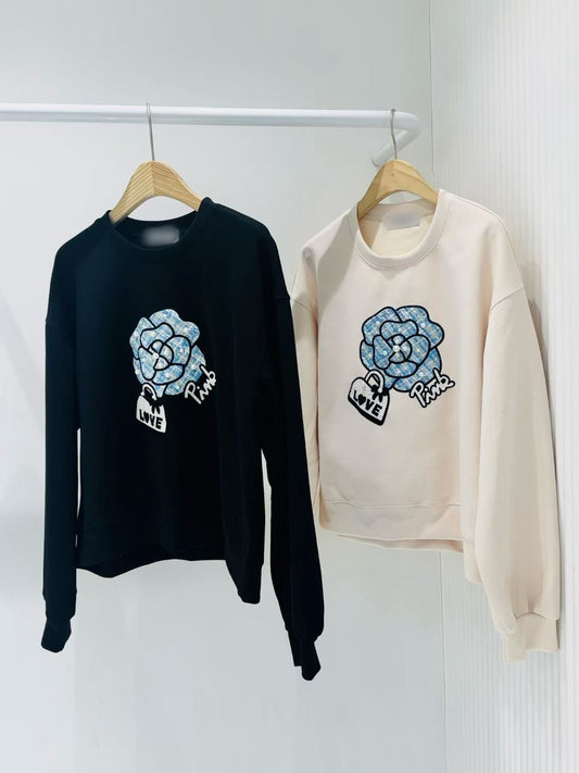 12B120 藍色山茶花合版衛衣