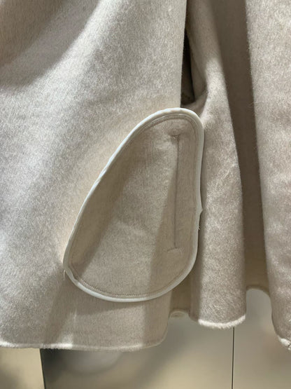 12C308 翻領羊絨手工短大衣(100%羊絨)