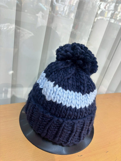 12C210 線條粗毛線毛球帽