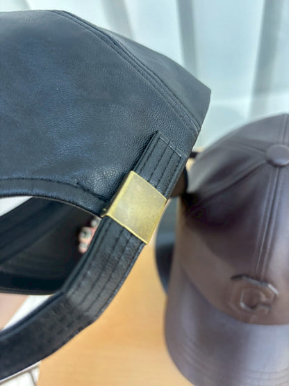 12C202 皮革C字棒球帽