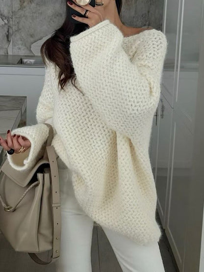 12C309 一字領鬆弛感毛衣(羊毛10%)