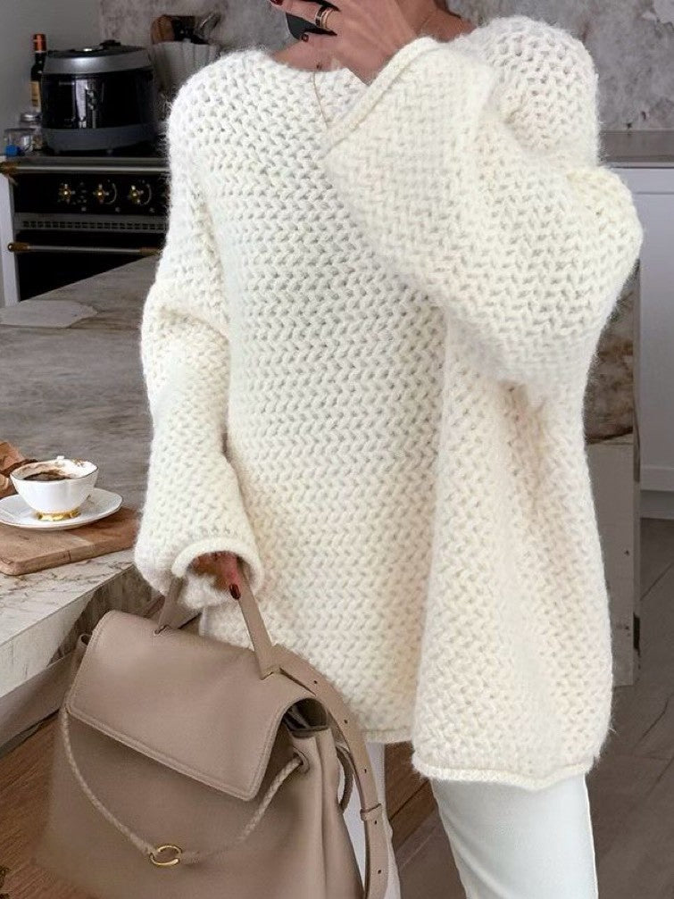 12C309 一字領鬆弛感毛衣(羊毛10%)