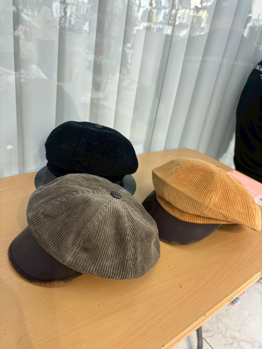 12C209 燈心絨報童帽