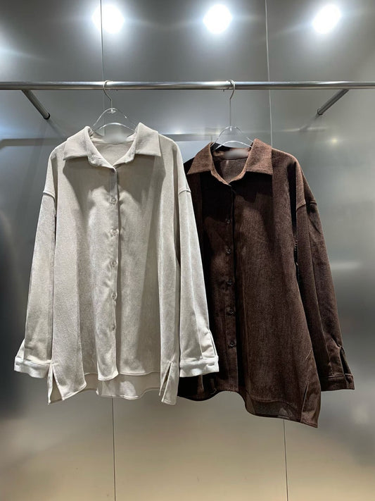 12C304 秋冬款挺料長版襯衫