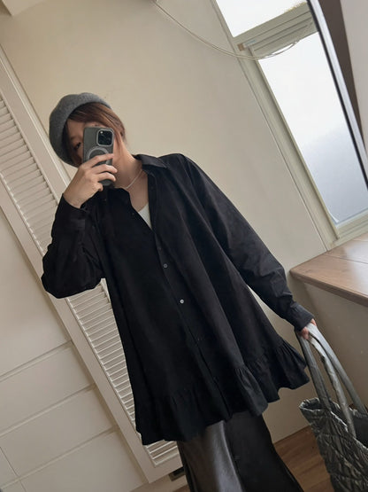 DS3512 下荷葉襯衫洋裝