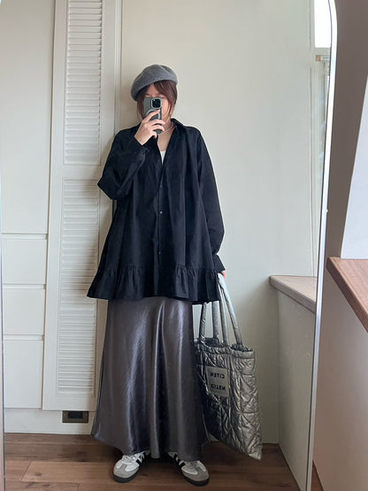 DS3512 下荷葉襯衫洋裝