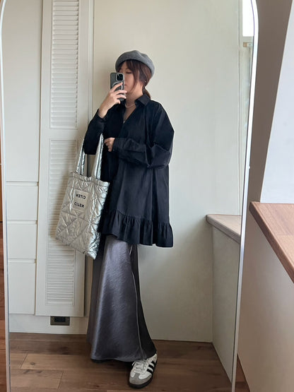 KL1045 珠光緞面長裙