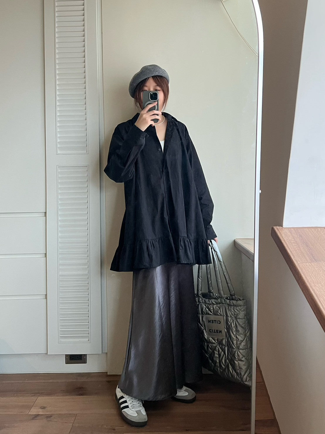 KL1045 珠光緞面長裙