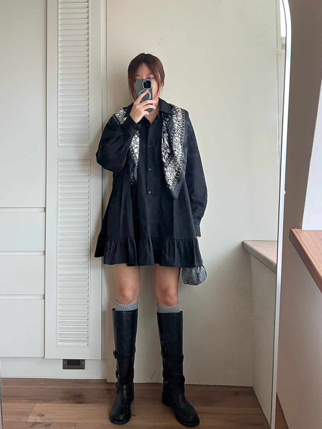 DS3512 下荷葉襯衫洋裝