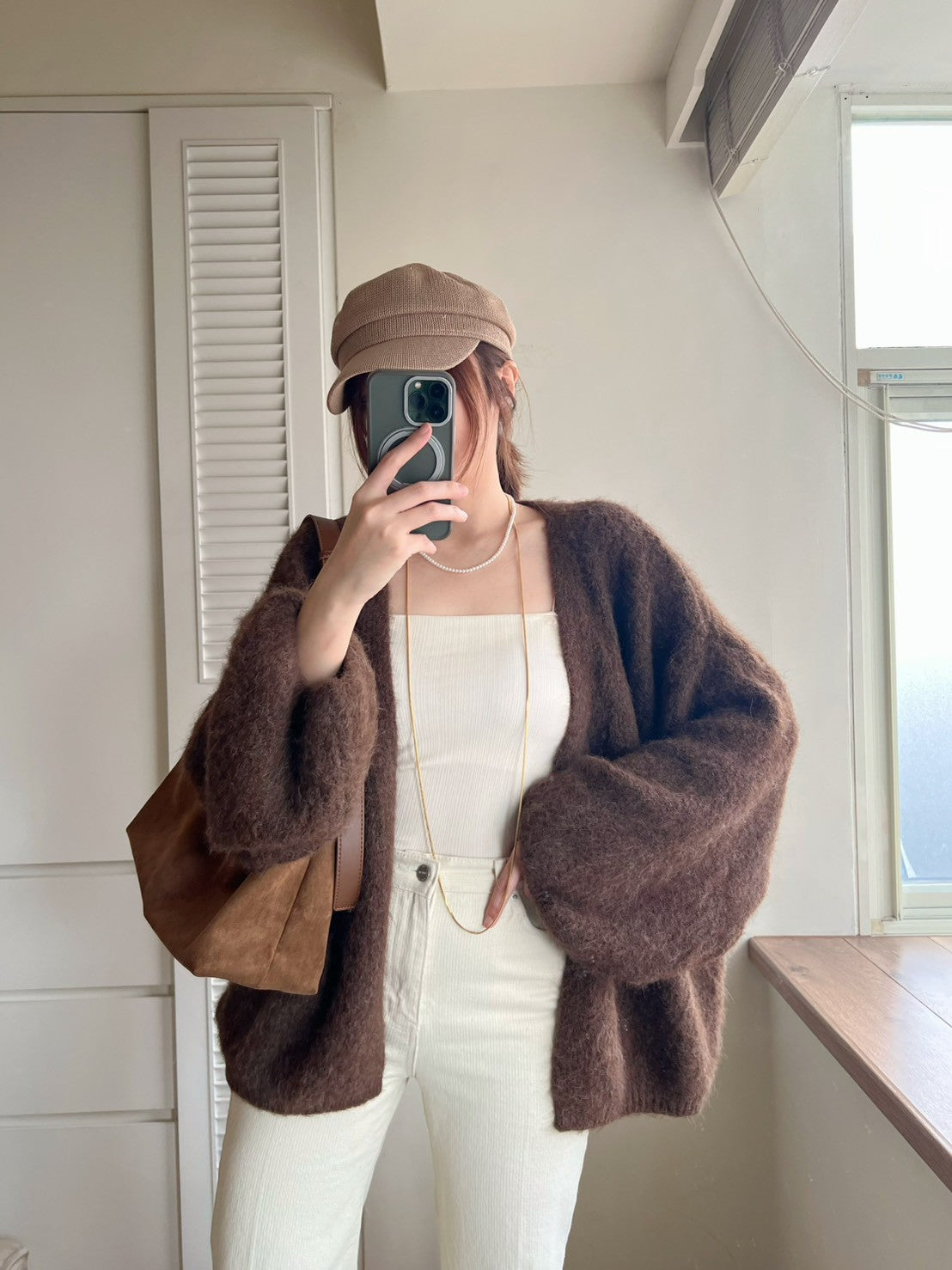 12C301 混色鬆弛感毛料罩衫