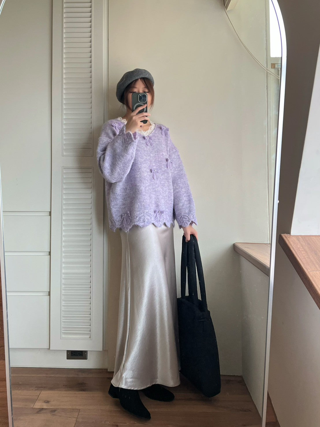 KL1045 珠光緞面長裙