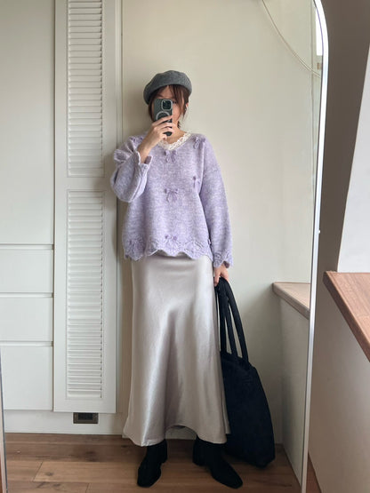 KL1045 珠光緞面長裙