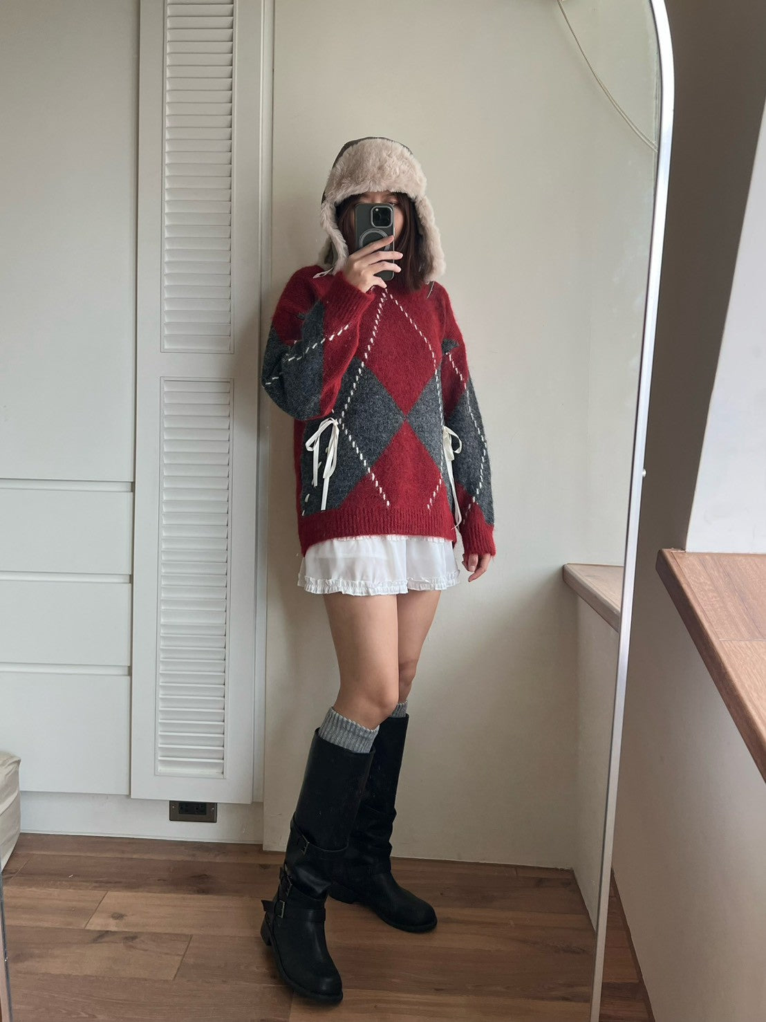 KS744 荷葉邊雪紡短褲裙