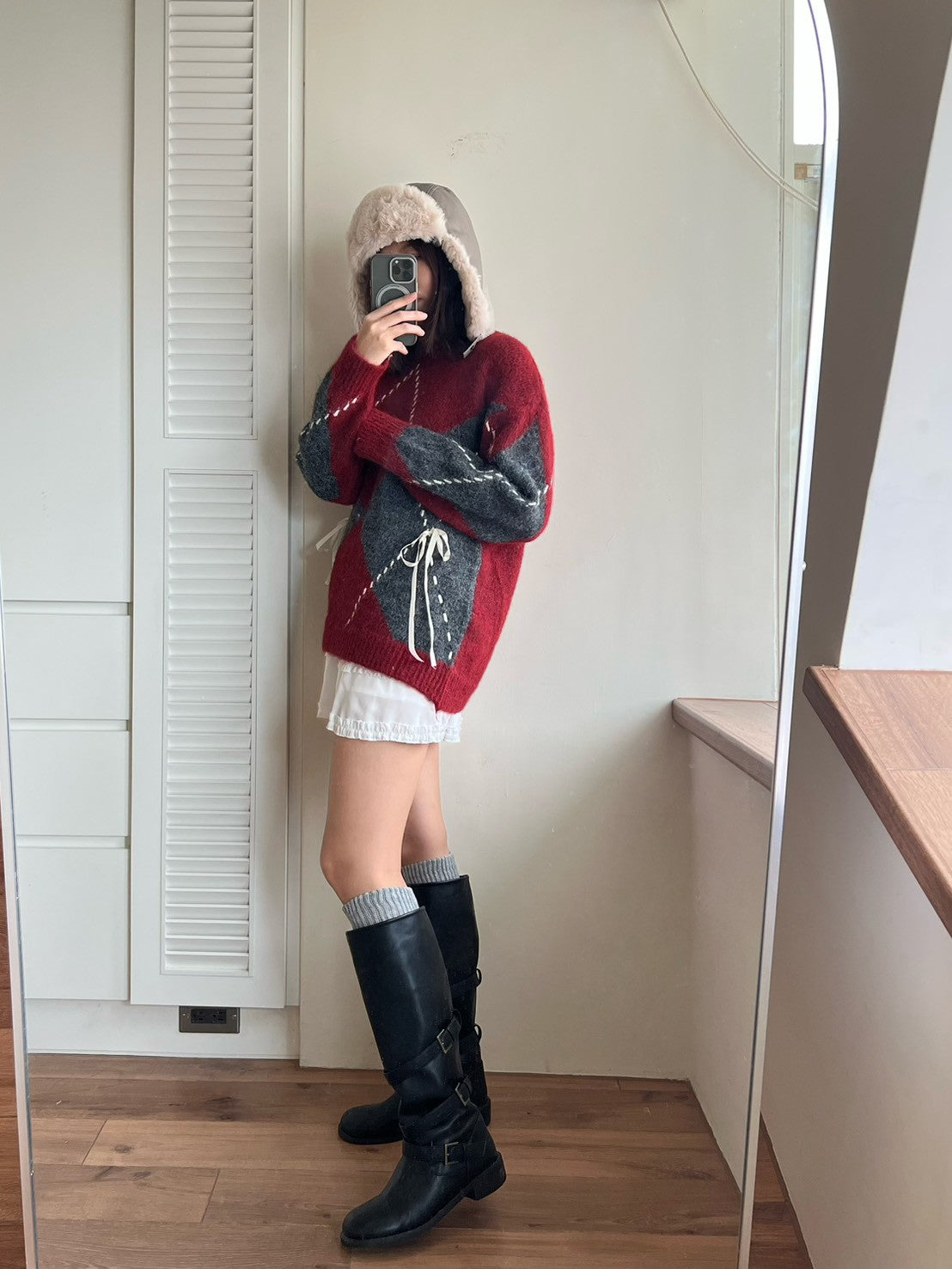 KS744 荷葉邊雪紡短褲裙