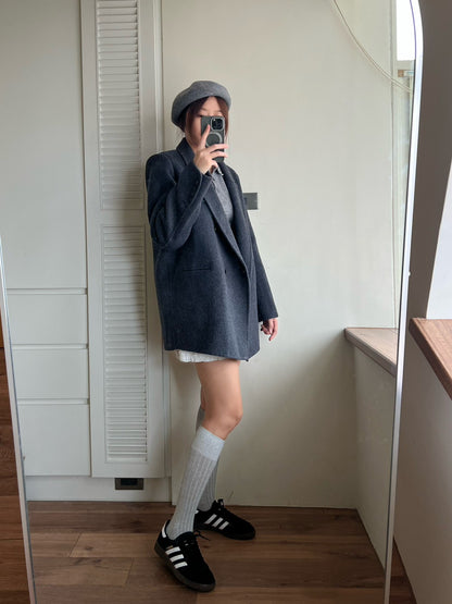 12A210 毛料長版西裝外套(40%羊毛)