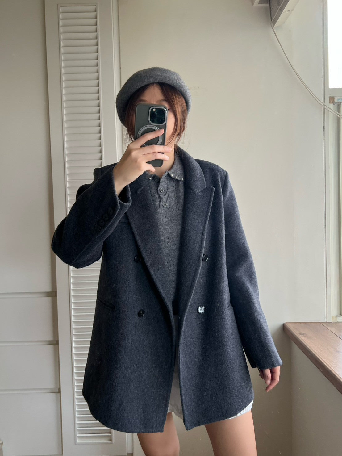 12A210 毛料長版西裝外套(40%羊毛)