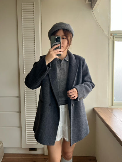 12A210 毛料長版西裝外套(40%羊毛)