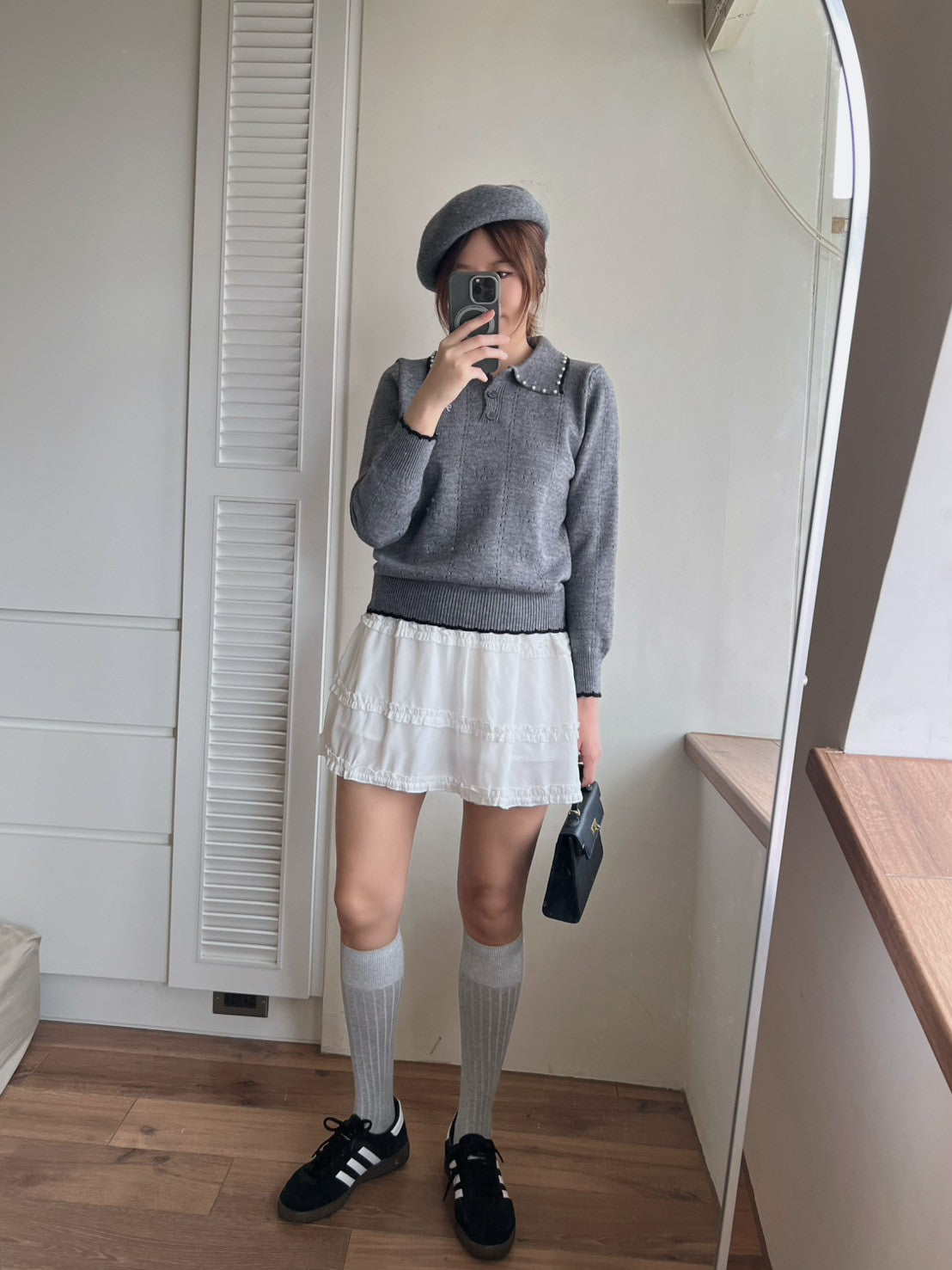 KS744 荷葉邊雪紡短褲裙