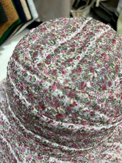 6D205 小碎花網紗漁夫帽