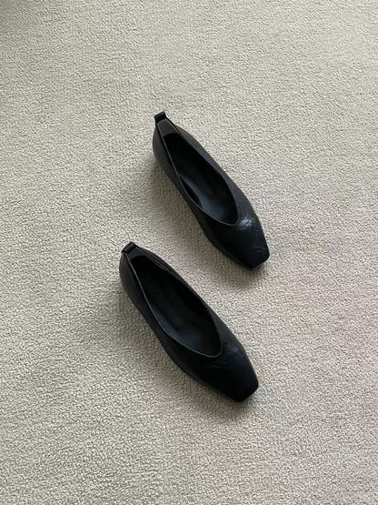 SE433 真皮簡約方頭便鞋