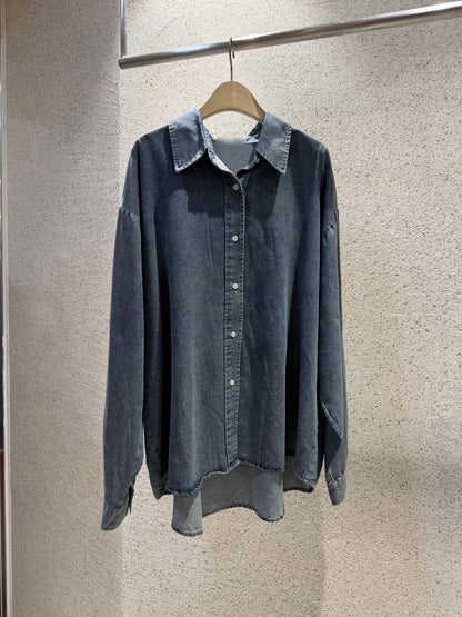 SH1003 單寧長版襯衫