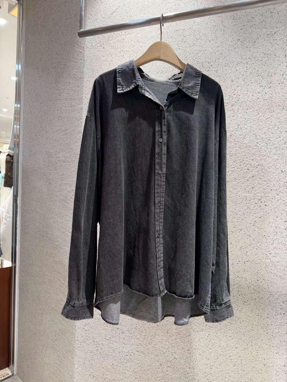 SH1003 單寧長版襯衫