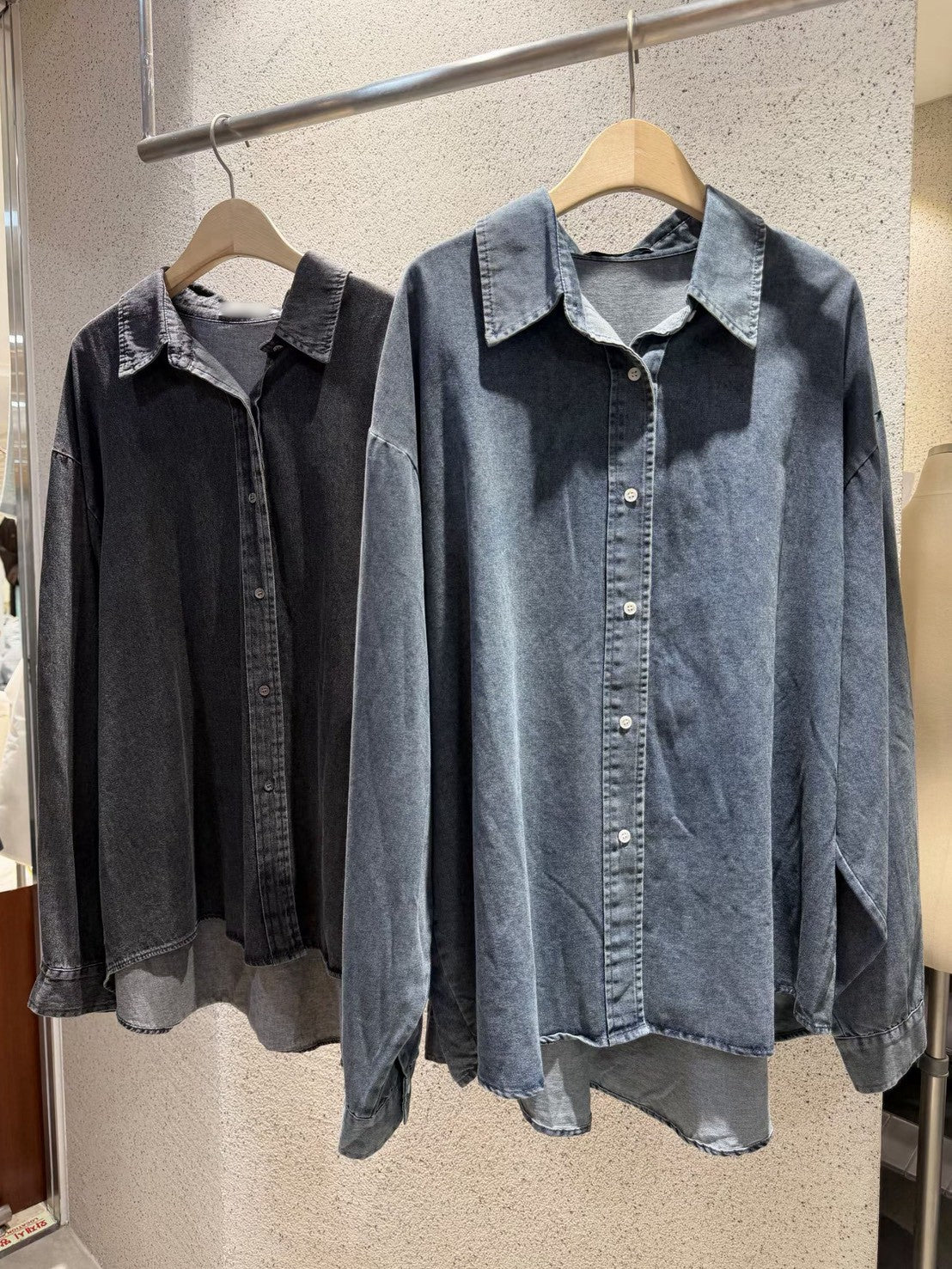 SH1003 單寧長版襯衫