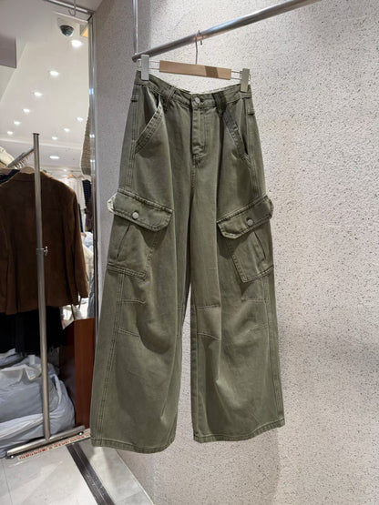 PL1001 工裝風長寬褲