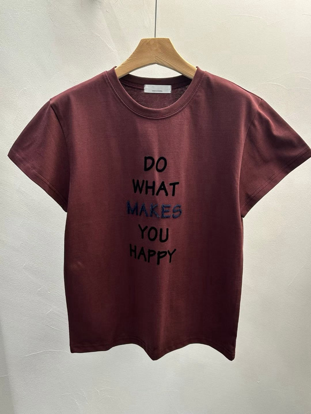 TS1021 HAPPY合版棉短T