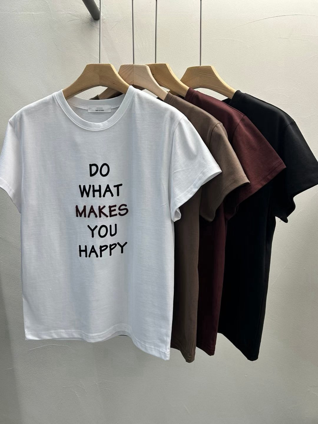 TS1021 HAPPY合版棉短T
