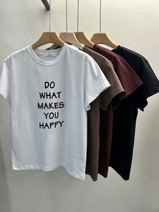 TS1021 HAPPY合版棉短T