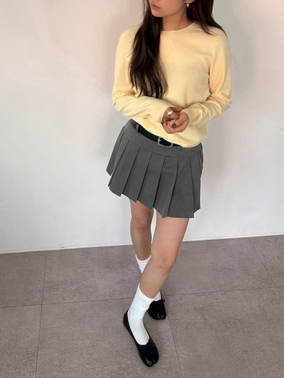 KS1004 學院風西裝百褶褲裙