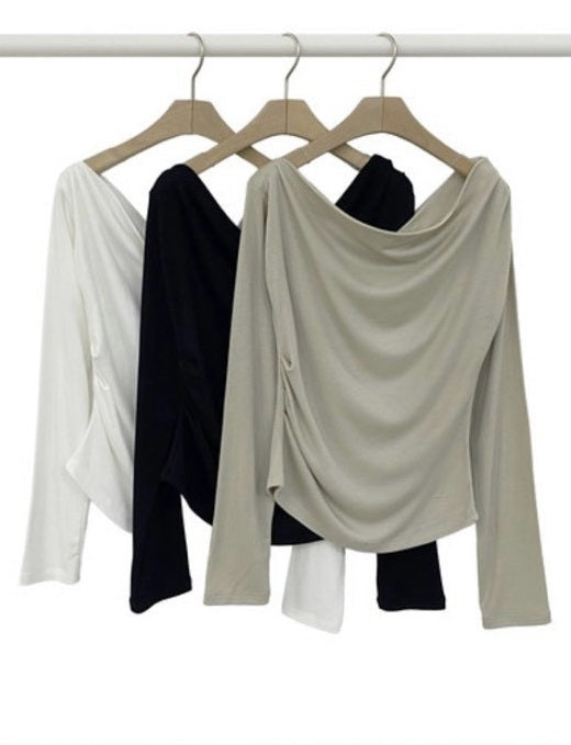 TS1010 舒服棉垂墜領長袖T