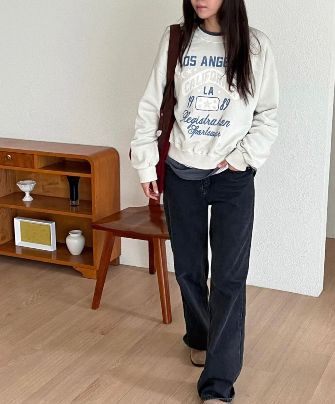 TS1014 水洗色1989短版大學T