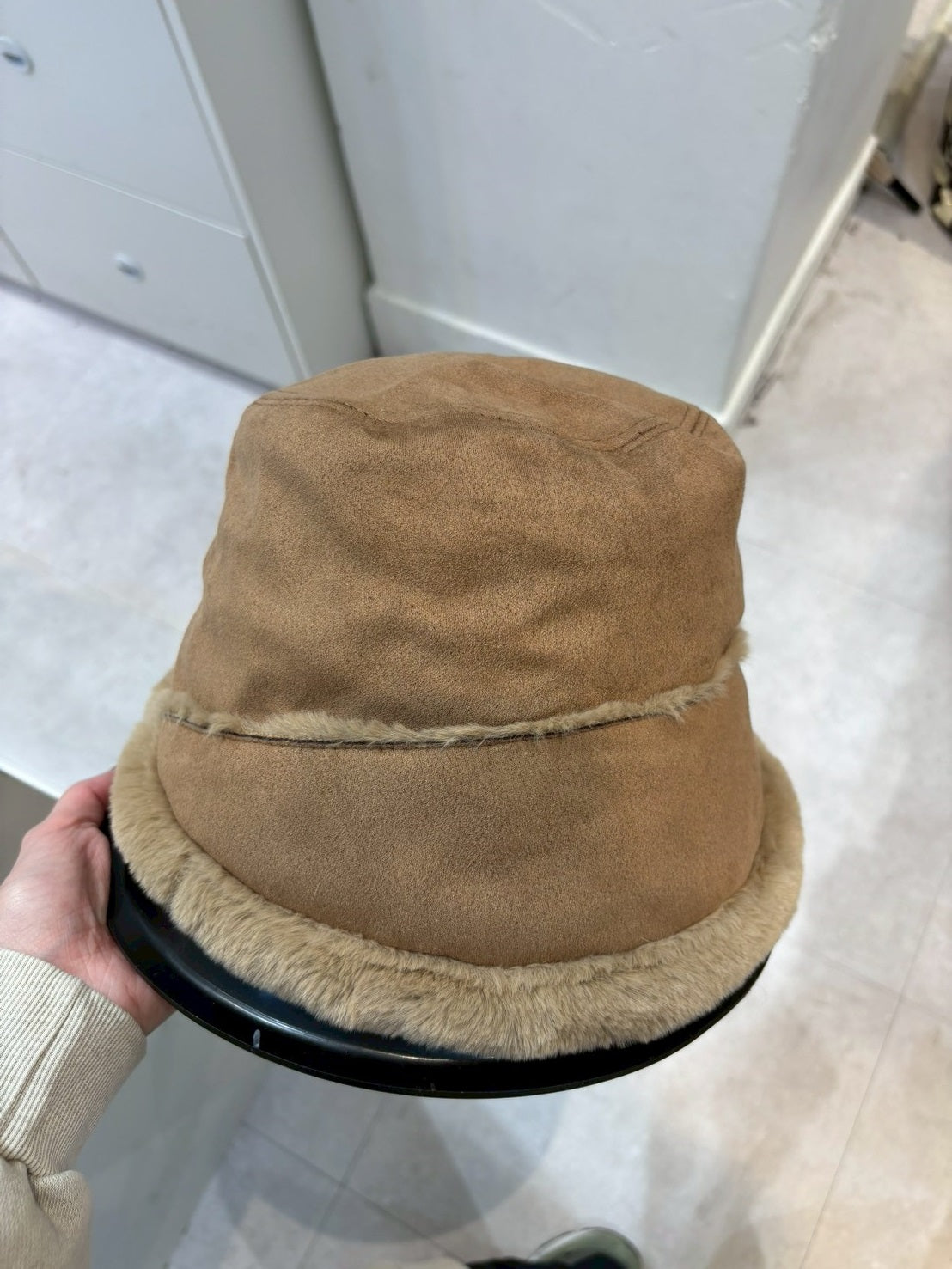 1C201 兩面戴麂皮內刷毛漁夫帽