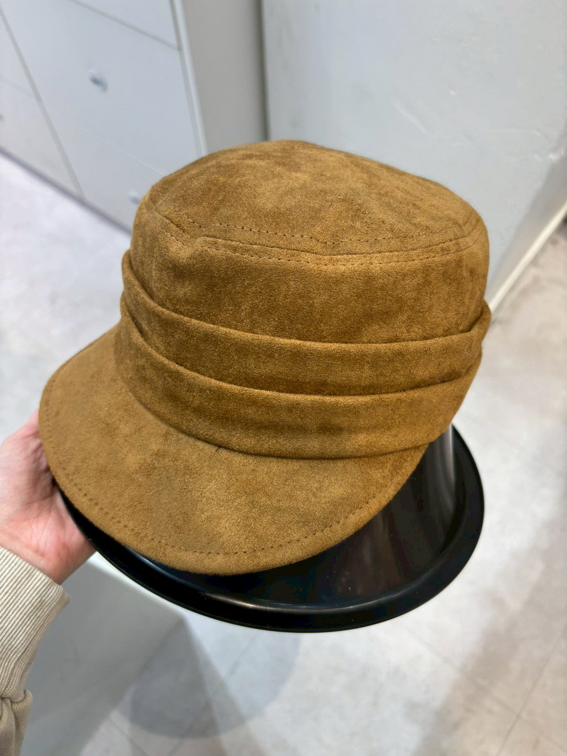 1C203 麂皮收折報童帽