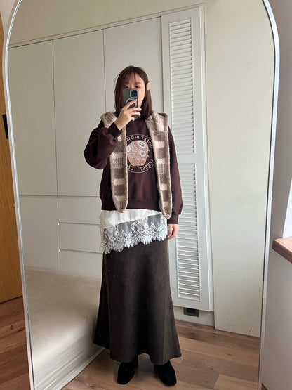 12A112 花束圓LOGO大學T(內磨毛)