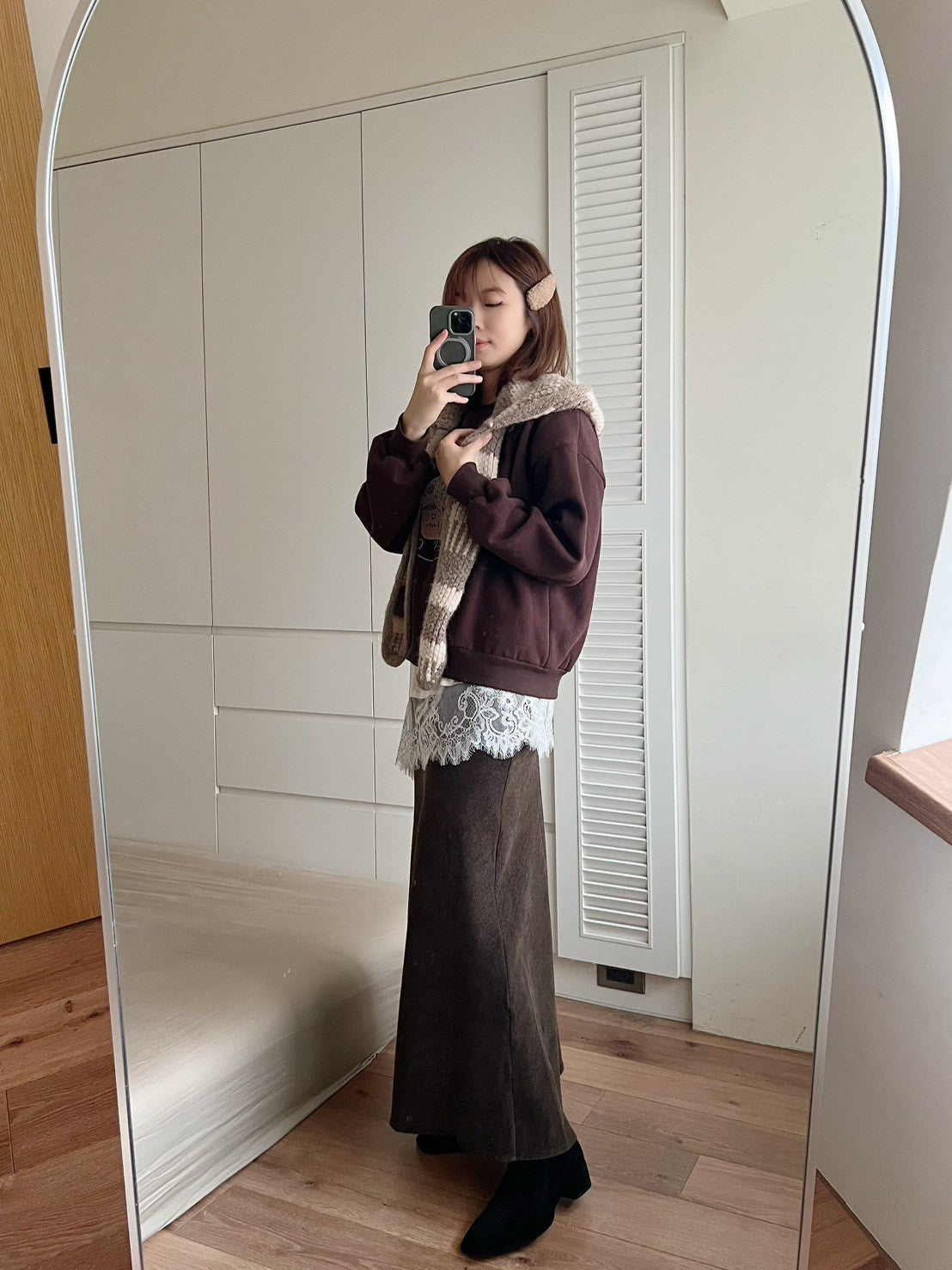 KL1046 絨面魚尾長裙